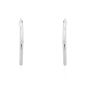 9ct White Gold 23mm Sleeper Hoop Earrings