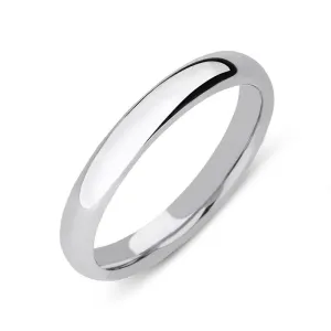9ct White Gold 3mm Medium Court Shape Wedding Ring