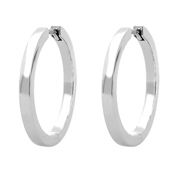 9ct White Gold Creole Hoop Earrings