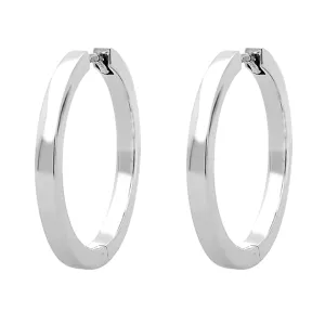 9ct White Gold Creole Hoop Earrings