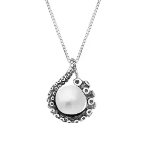 9ct White Gold Freshwater Pearl Bead Tentacle Necklace