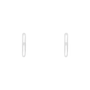 9ct White Gold Round Hoop Earrings