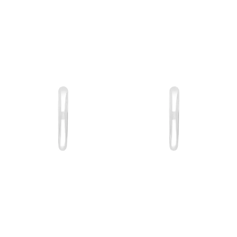 9ct White Gold Round Hoop Earrings