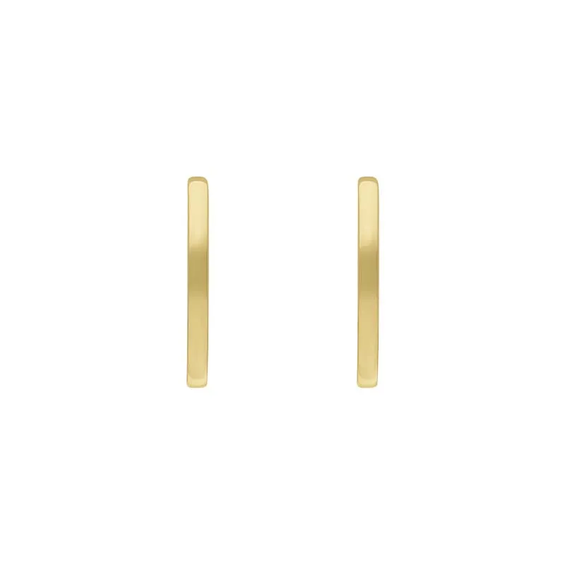 9ct Yellow and White Gold Flat Oval Hoop Earrings