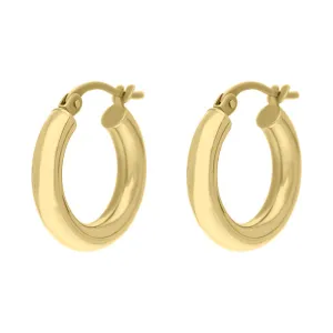 9ct Yellow Gold 15mm Hoop Earrings