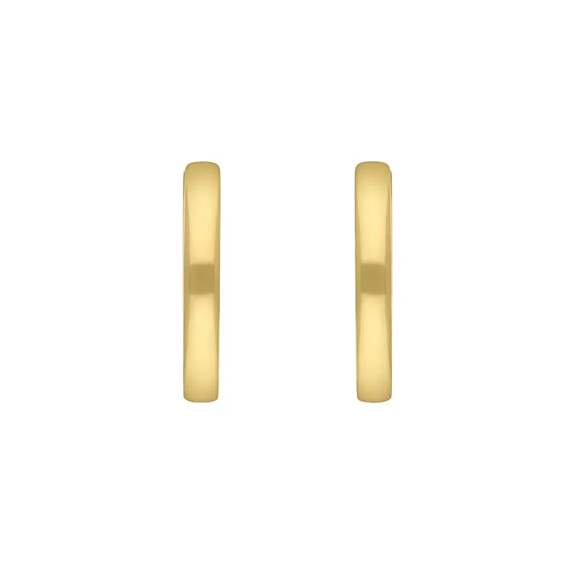 9ct Yellow Gold 18mm Round Domed Hoop Earrings