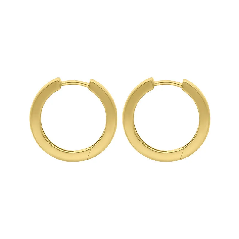 9ct Yellow Gold 18mm Round Domed Hoop Earrings