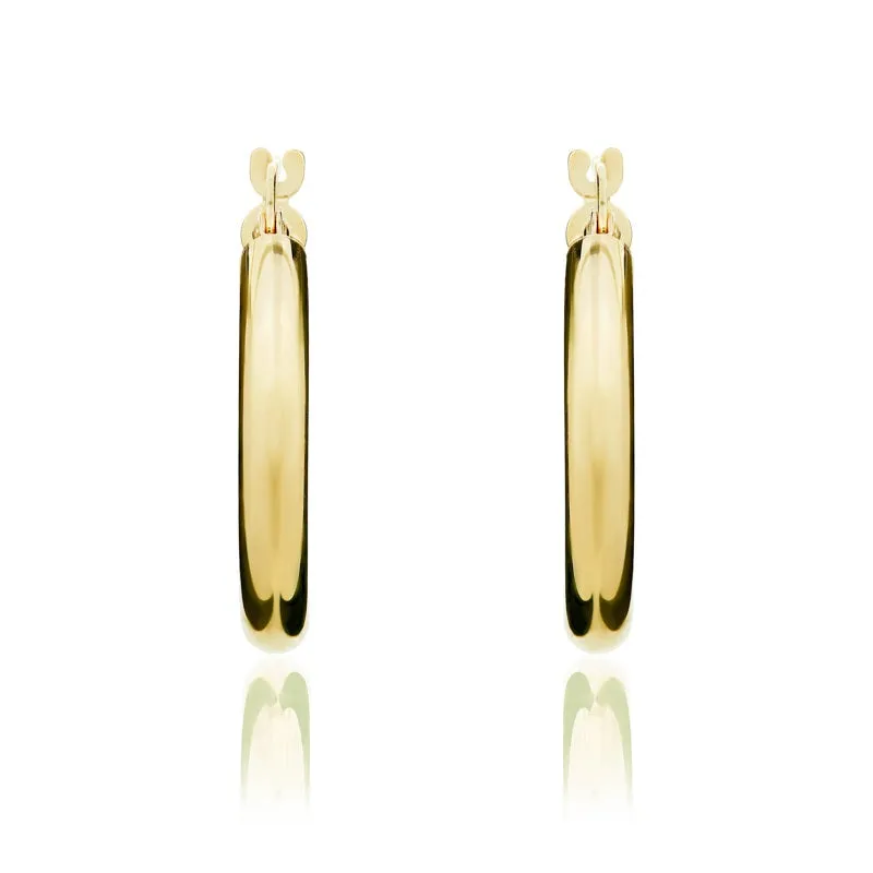 9ct Yellow Gold 21mm Hoop Earrings