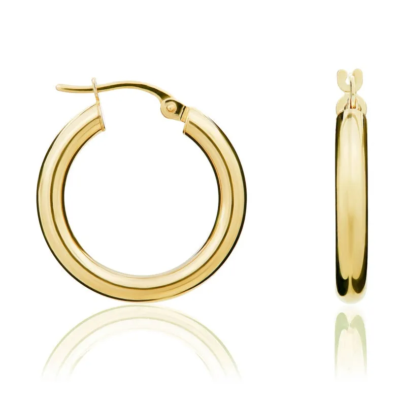 9ct Yellow Gold 21mm Hoop Earrings