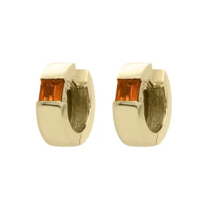 9ct Yellow Gold Citrine Hoop Earrings