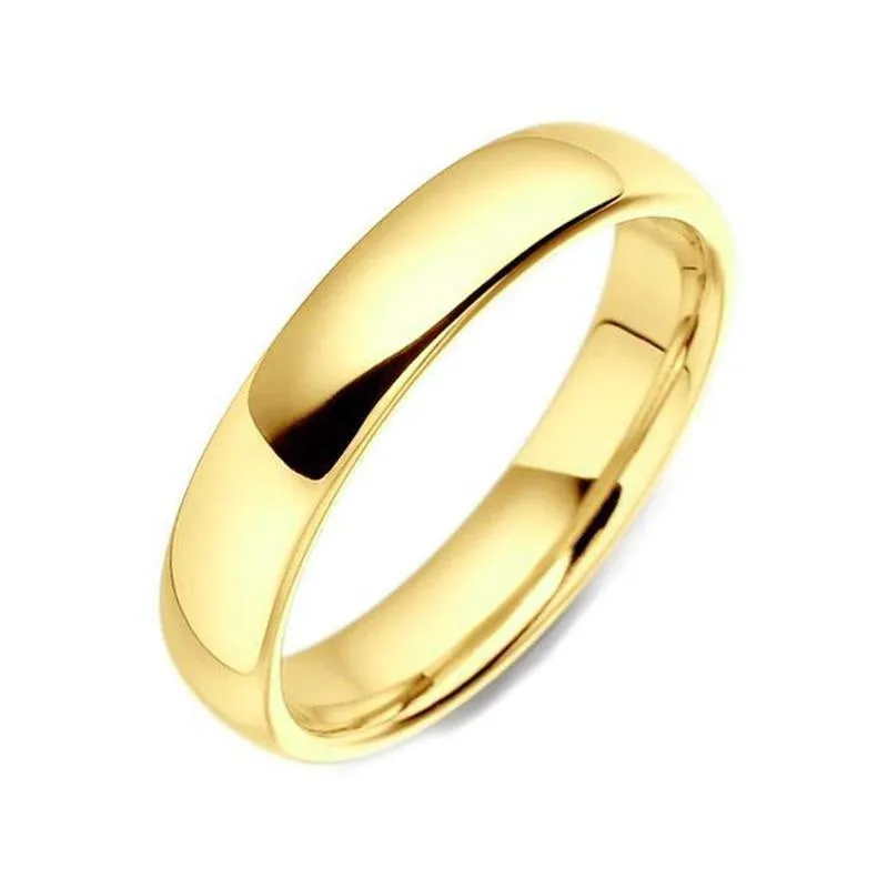 9ct Yellow Gold Classic Court Shaped Medium Gauge Wedding Ring 6mm