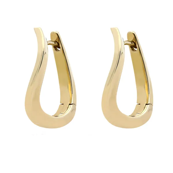 9ct Yellow Gold Curved Hoop Earrings