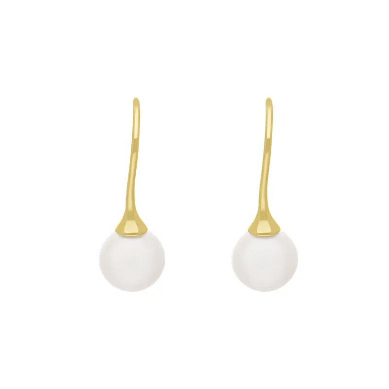 9ct Yellow Gold Freshwater Pearl Drop Hook Earrings