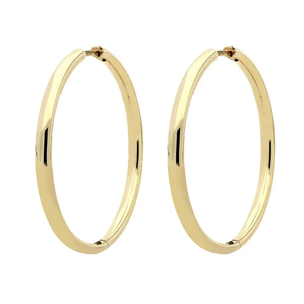 9ct Yellow Gold Polished Large Hoop Earrings