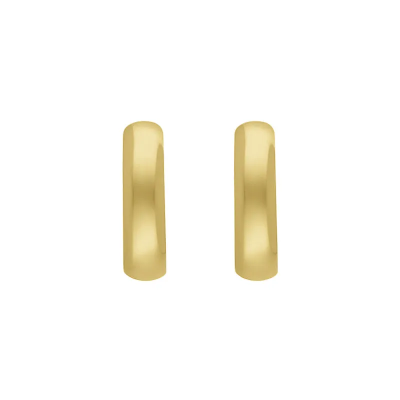 9ct Yellow Gold Round Domed Hoop Earrings
