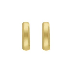 9ct Yellow Gold Round Domed Hoop Earrings