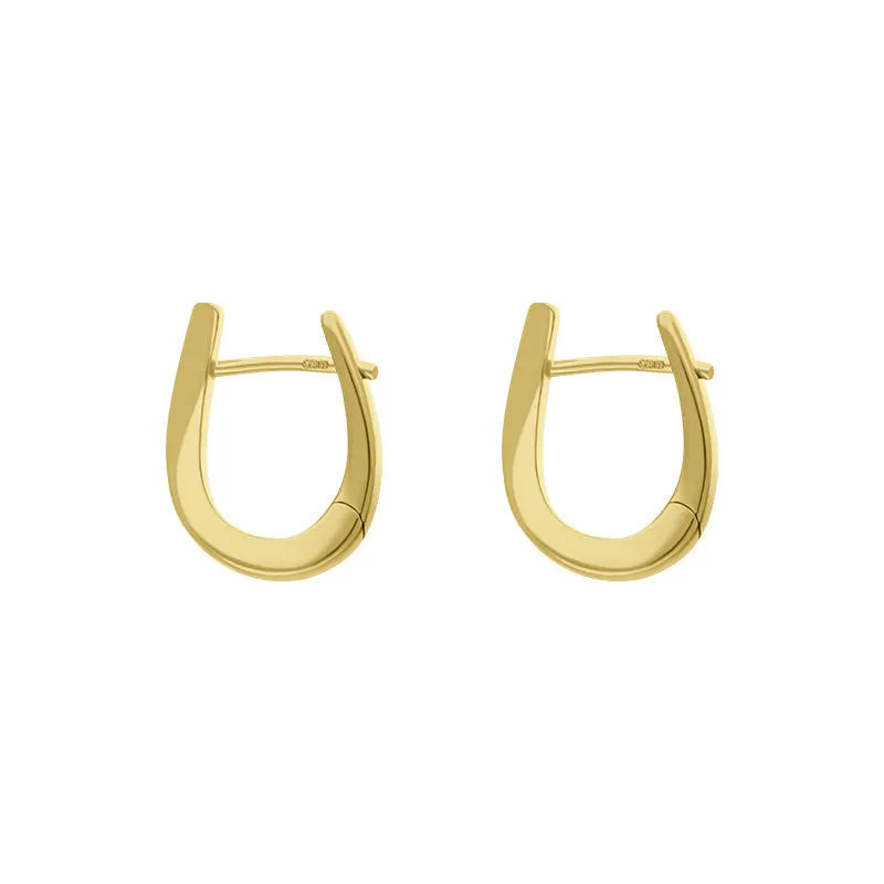 9ct Yellow Gold Twisted Horseshoe Hoop Earrings