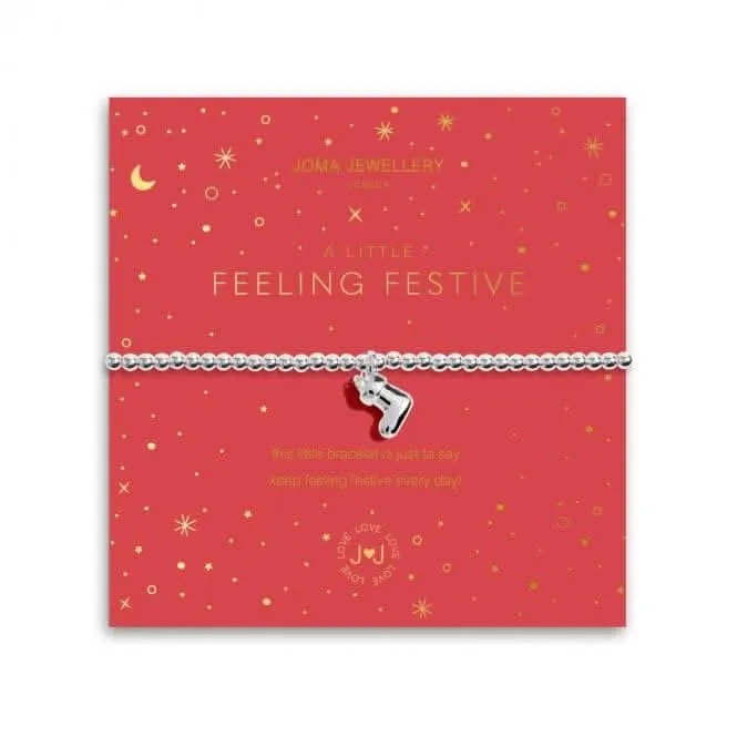A Little Feeling Festive Silver 17.5cm Stretch Bracelet 5462