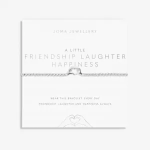 A Little Friendship Laughter Happiness Silver Plated 17.5cm Bracelet 7019