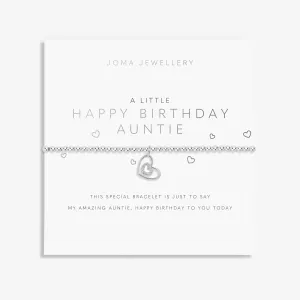 A Little Happy Birthday Auntie Silver Plated Bracelet 7408