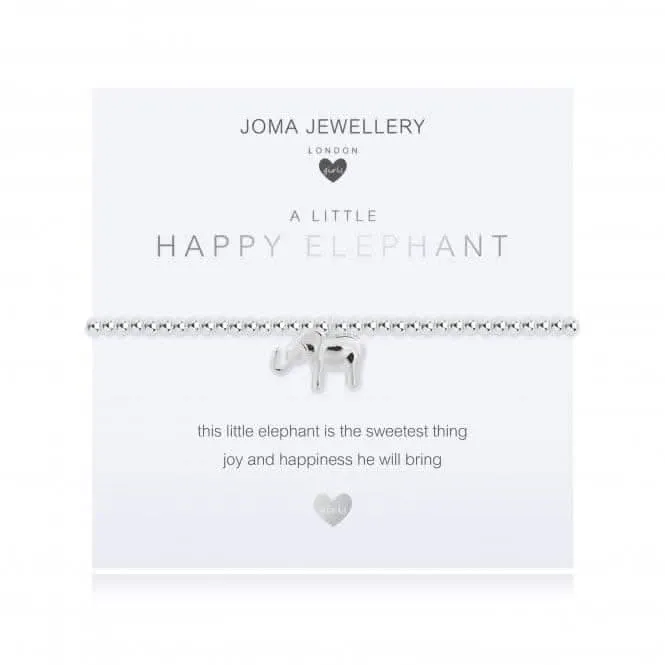 A Little Happy Elephant Silver 15.5cm Stretch Bracelet C486