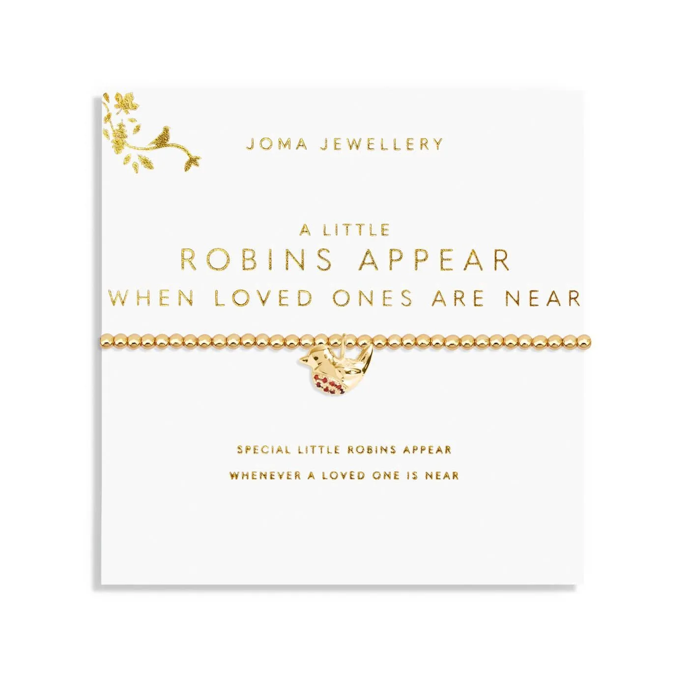 A Little Robins Appear When Loved Ones Are Near Gold Plated Bracelet 7592