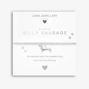 A Little Silly Sausage Silver 15.5cm Stretch Bracelet C560