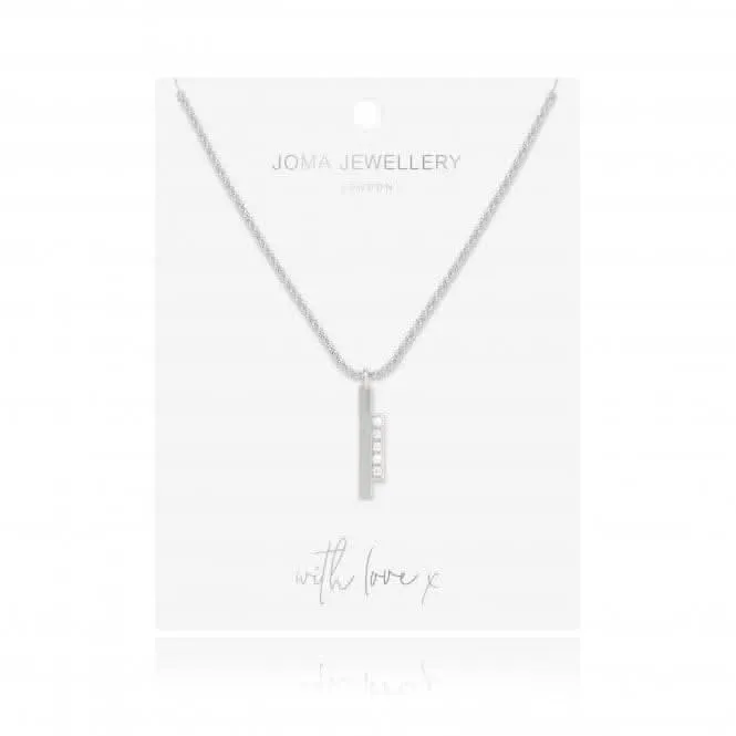 Adeline Silver Pave Bar 46cm   5cm Extender Necklace 4451