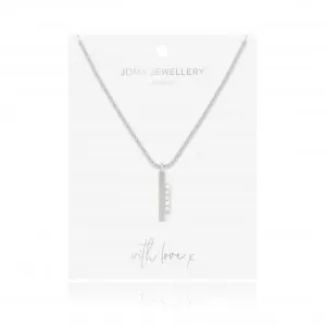 Adeline Silver Pave Bar 46cm   5cm Extender Necklace 4451
