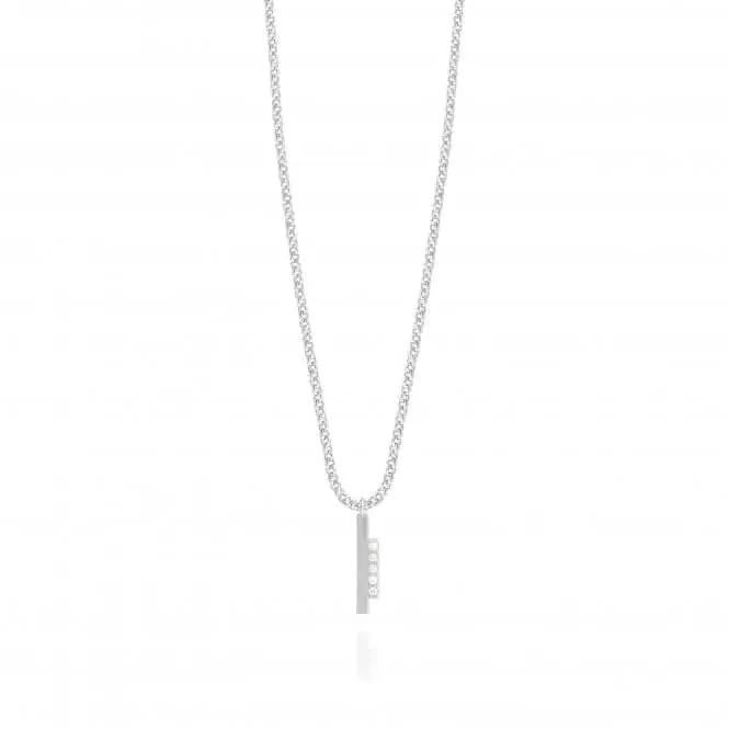 Adeline Silver Pave Bar 46cm   5cm Extender Necklace 4451