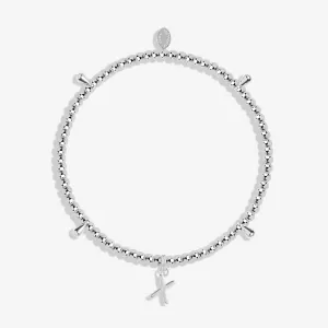 Alphabet A Little X Silver Plated Bracelet 7765