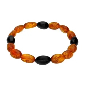 Amber Whitby Jet Beaded Elasticated Bracelet