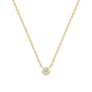 Ania Haie Gold Round Solitaire Cubic Zirconia Necklace N059-01G