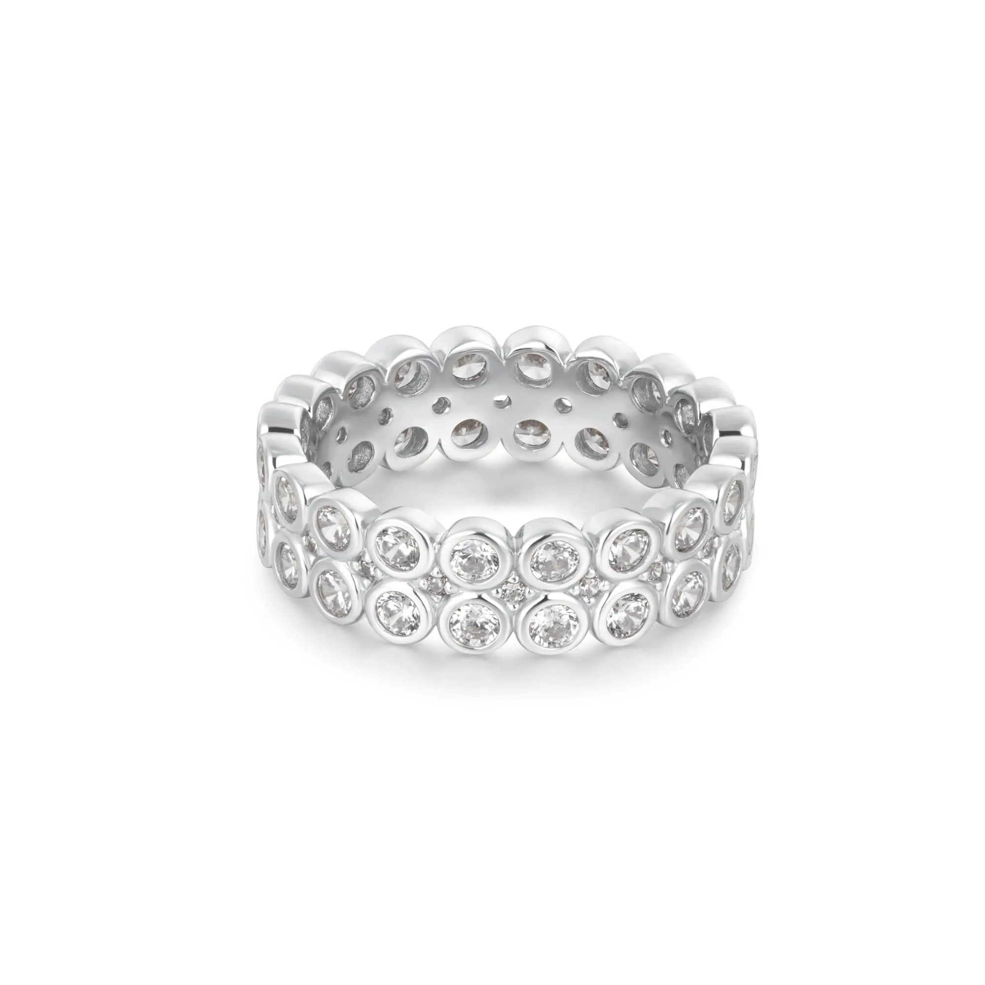 Ania Haie Silver Double Row Bezel Ring R058-08H