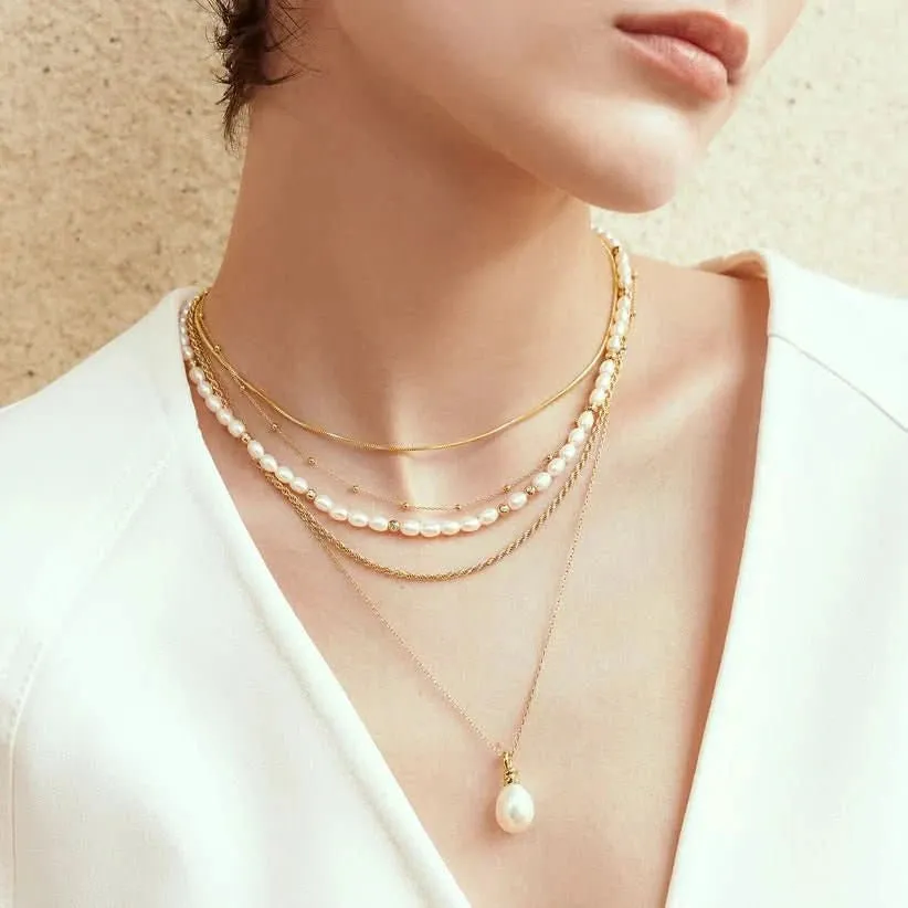 Ania Haie Silver Freshwater Pearl Pendant Necklace N058-02H