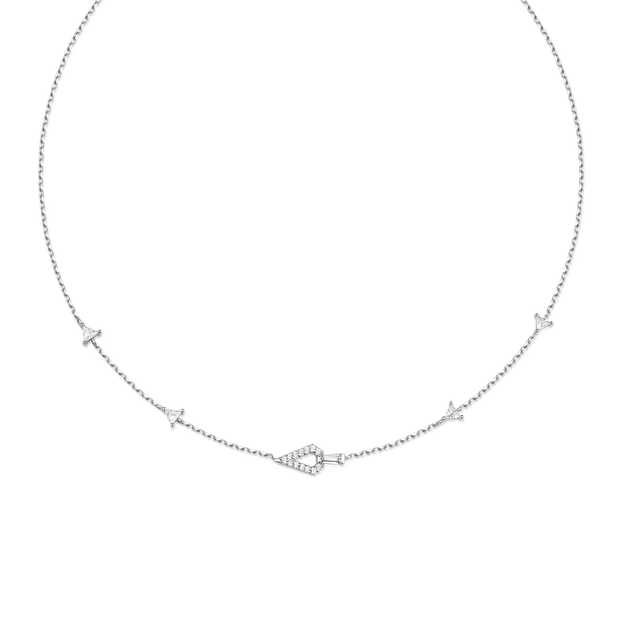 Ania Haie Silver Geometric Satellite Necklace N059-03H