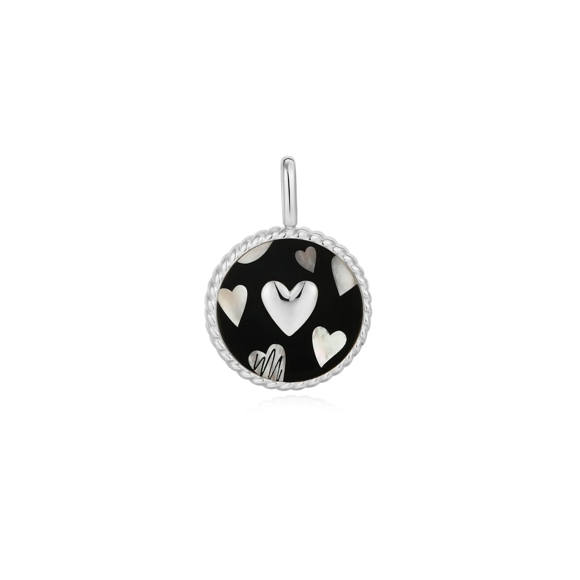 Ania Haie Silver Heart Enamel Malachite Charm NC055-09H