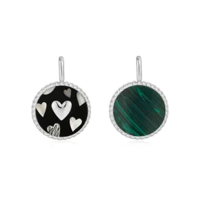 Ania Haie Silver Heart Enamel Malachite Charm NC055-09H
