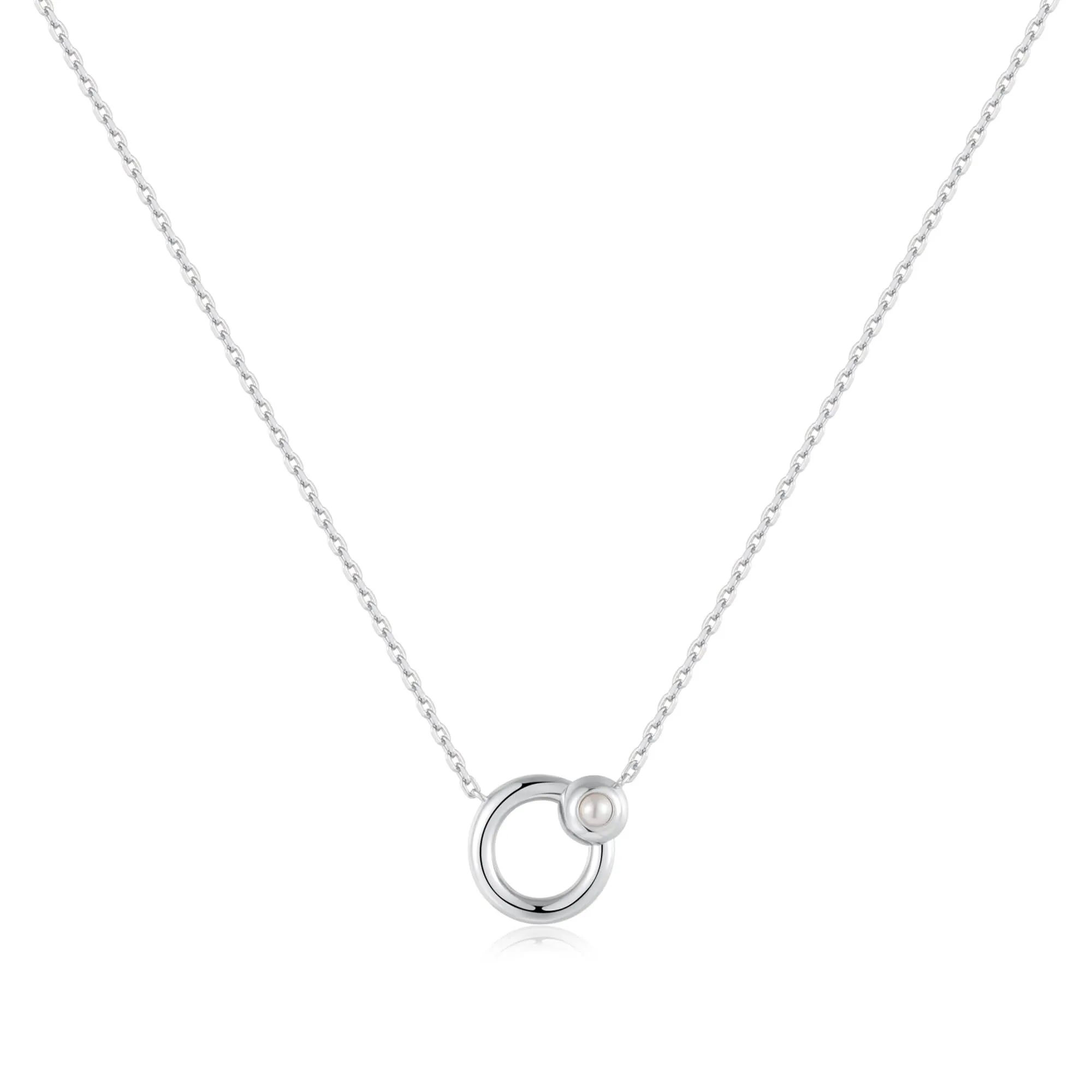 Ania Haie Silver Hoop Freshwater Pearl Necklace N058-03H