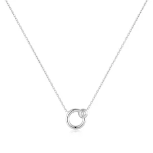 Ania Haie Silver Hoop Freshwater Pearl Necklace N058-03H