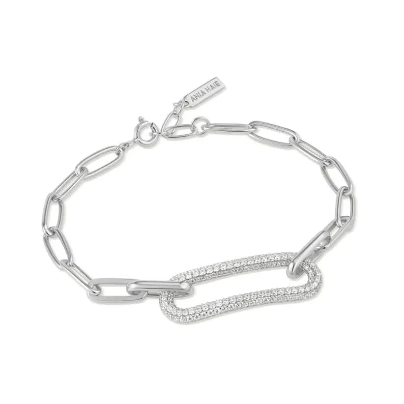 Ania Haie Silver Pav Link Bracelet B051-01H