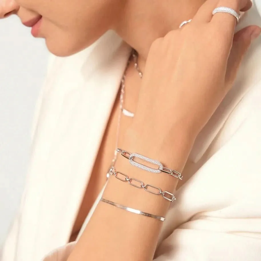 Ania Haie Silver Pav Link Bracelet B051-01H