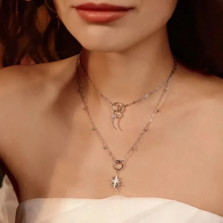 Ania Haie Silver Shimmer Chain Charm Connector Necklace N052-07H