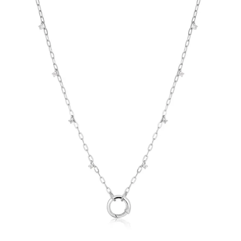 Ania Haie Silver Shimmer Chain Charm Connector Necklace N052-07H
