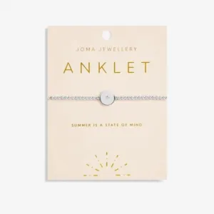 Anklet Minstrel Silver Plated Anklet 23cm Stretch Anklet 6944