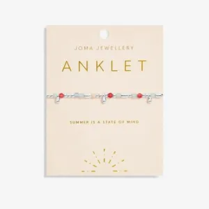 Anklet Multi Stone Silver Plated Anklet 23cm Stretch Anklet 6942