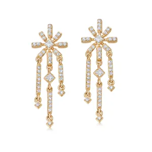 Astley Clarke Comet 14ct Yellow Gold 0.28ct Diamond Drop Earrings