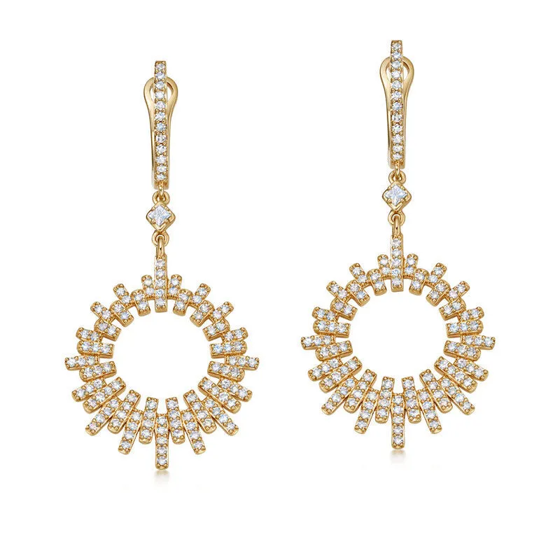 Astley Clarke Comet Burst 14ct Yellow Gold 0.69ct Diamond Drop Earrings