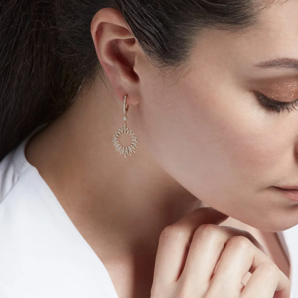 Astley Clarke Comet Burst 14ct Yellow Gold 0.69ct Diamond Drop Earrings