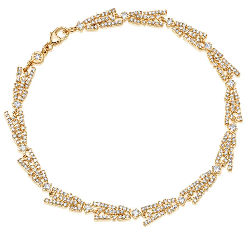 Astley Clarke Comet Flare 14ct Yellow Gold 1.21ct Diamond Tennis Bracelet